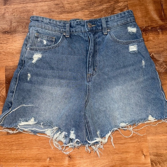 Denim Distressed Women's Shorts - Picture 1 of 4
